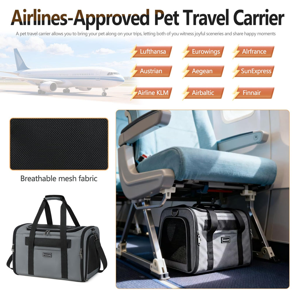 Fourouda cat travel carrier anti-escape-buckle prevents escapes.