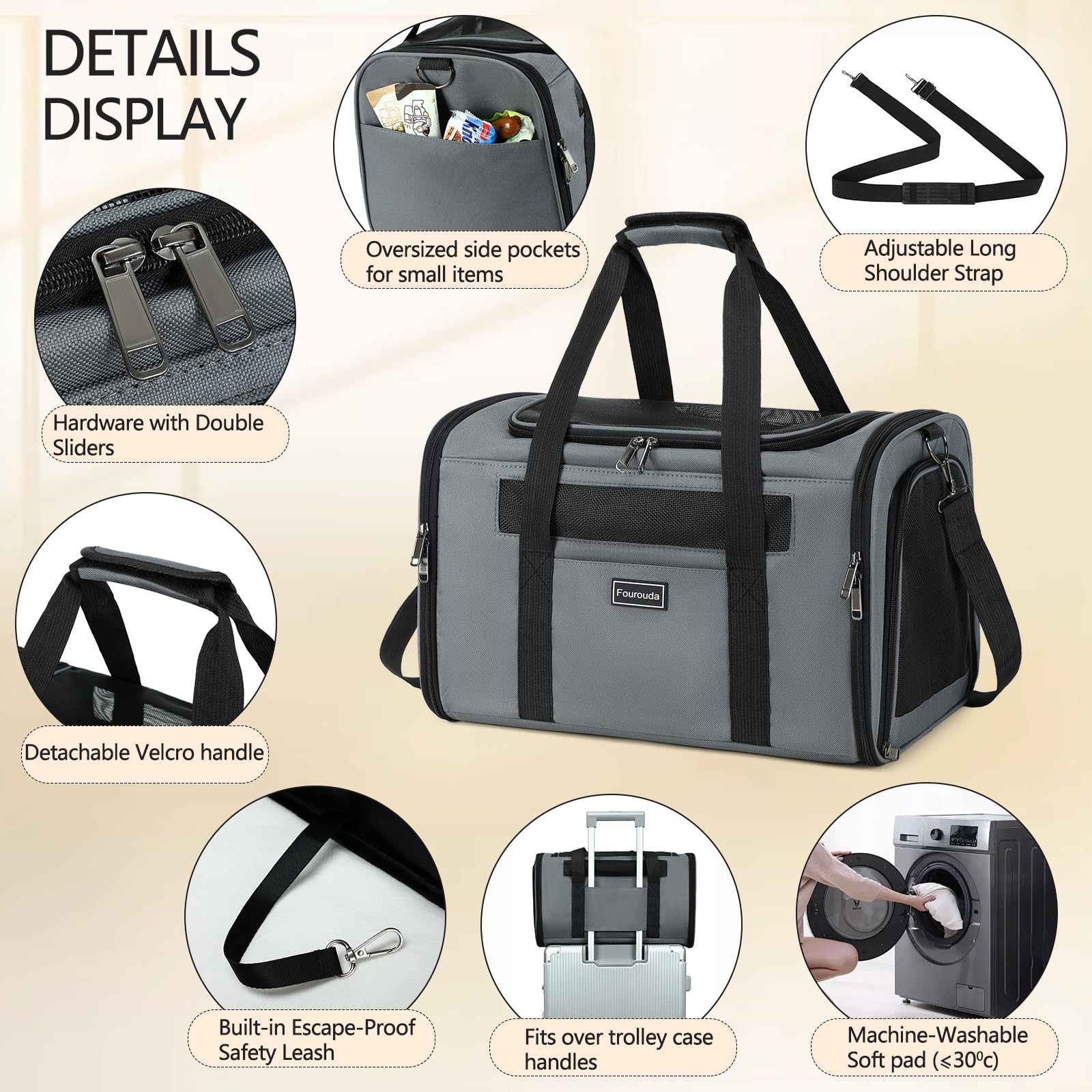 Fourouda cat travel carrier foldable-compact-design stores easily.