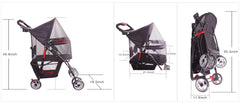 FOURPAW full-window stroller side view showing spacious interior for curious pets