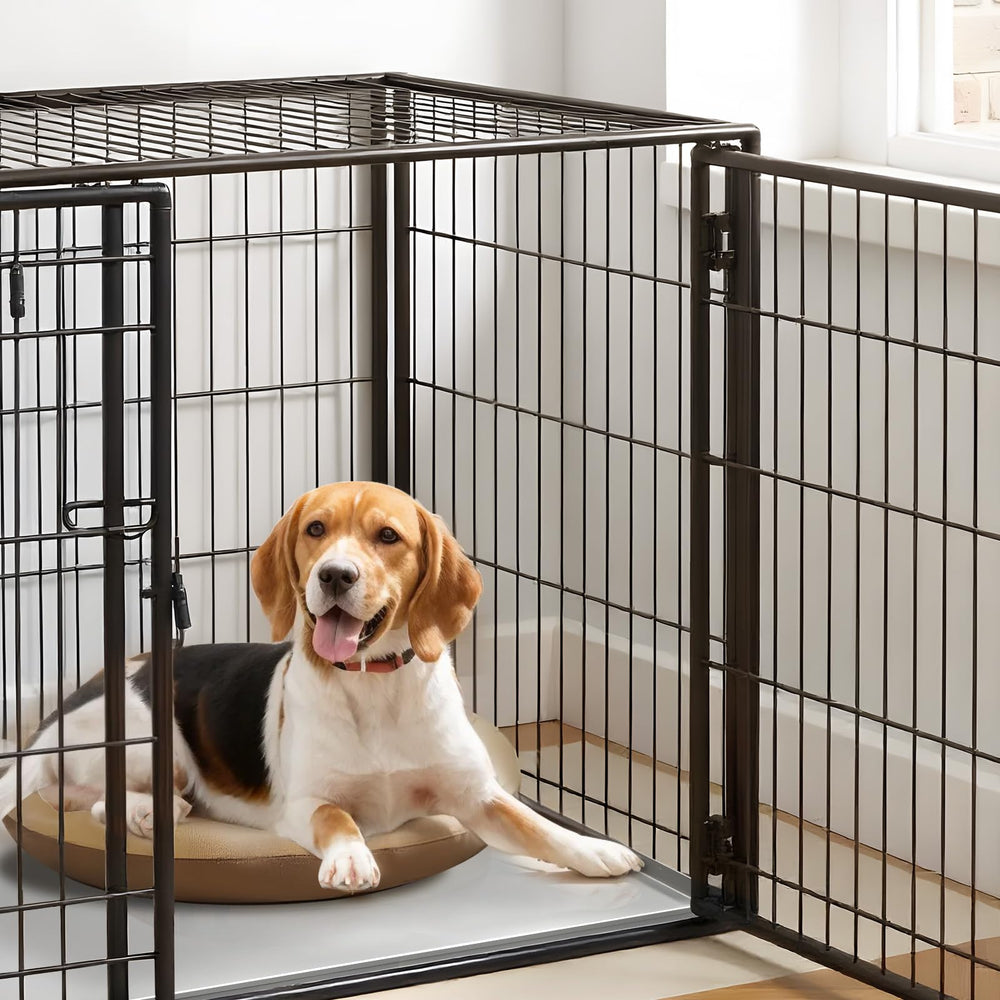 Fovima crate pan measures 41.26 by 27.75 inches to fit large kennels