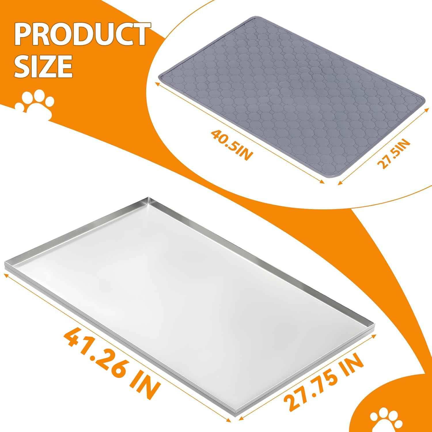 Fovima crate pan mat large-size with non-slip back for stability