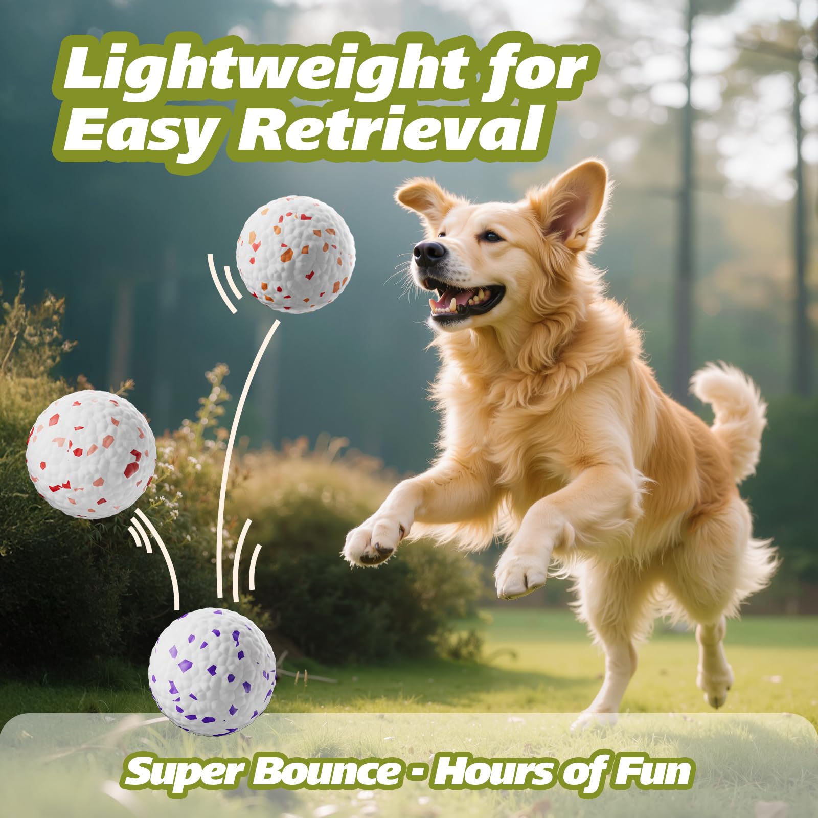 FOXMM E-TPU dog balls water-friendly float in pools and lakes.