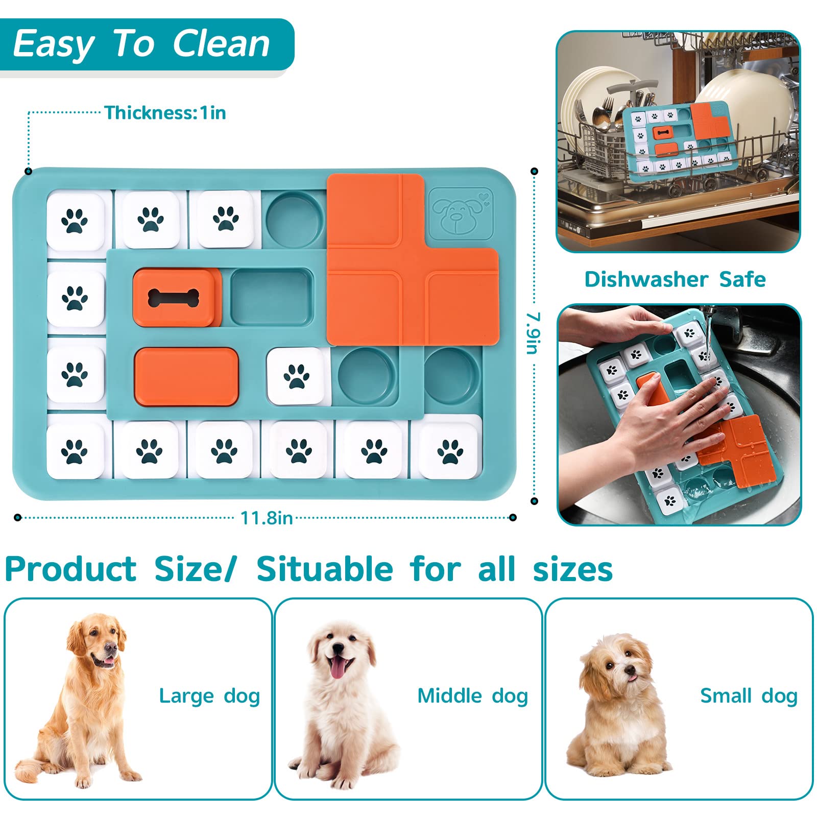 FOXMM interactive toy squeak center attracts dog attention during puzzle play and fosters focus