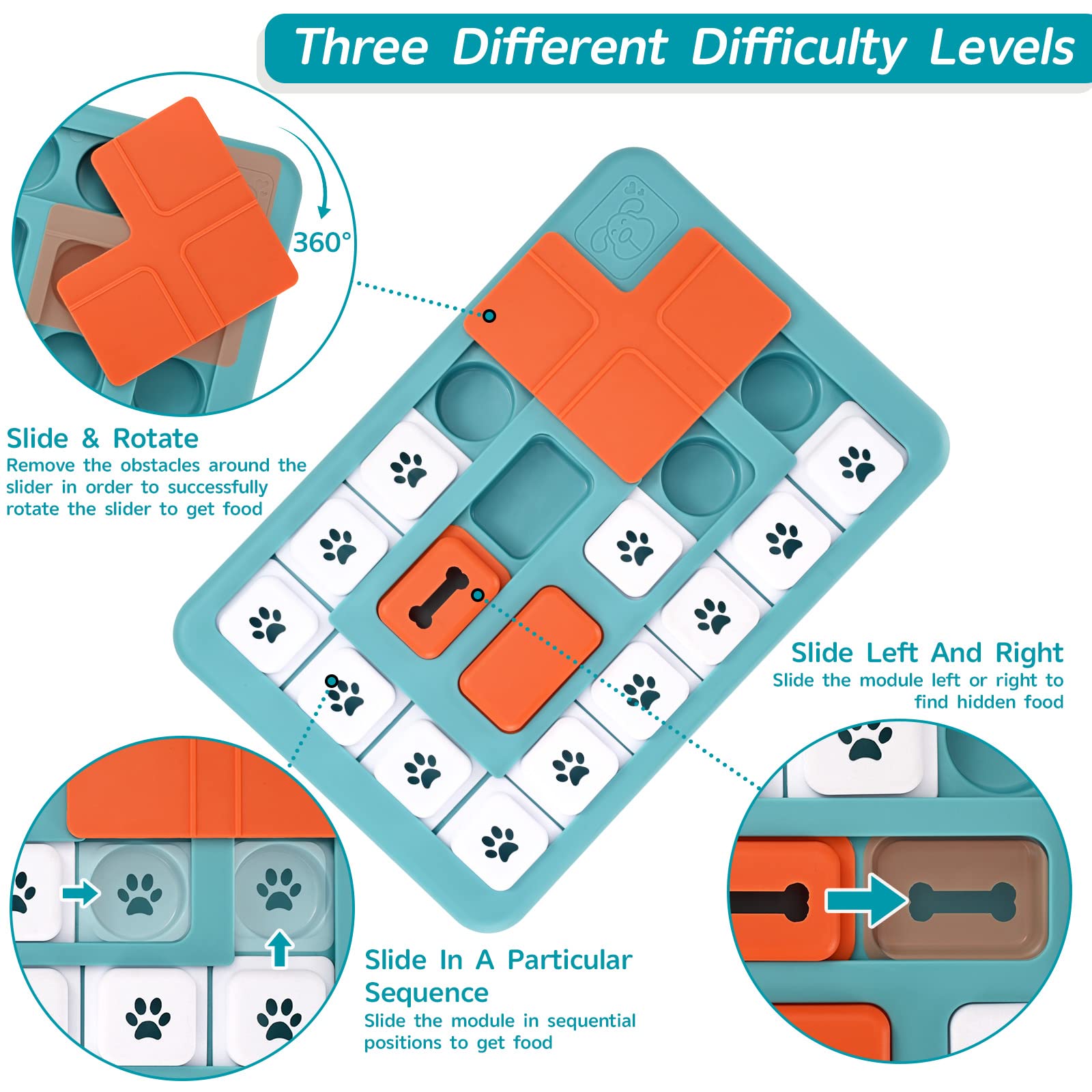 FOXMM non-removable parts design enhances safety during treat puzzle sessions