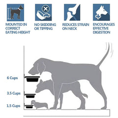 FOYO stainless steel bowls two-pack for dry kibble and water.