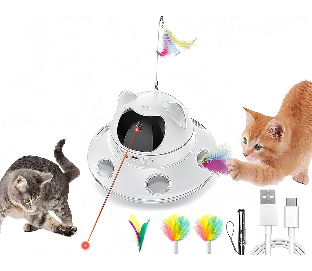 Foyoilait cat laser toy front view for indoor play and curiosity.