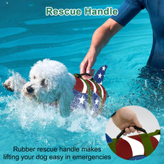 Fragralley adjustable-fit dog life jacket shows secure Velcro and buckles for comfortable wear.