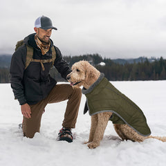 Fragralley armygreen M back view highlights reflective strips for nighttime visibility.