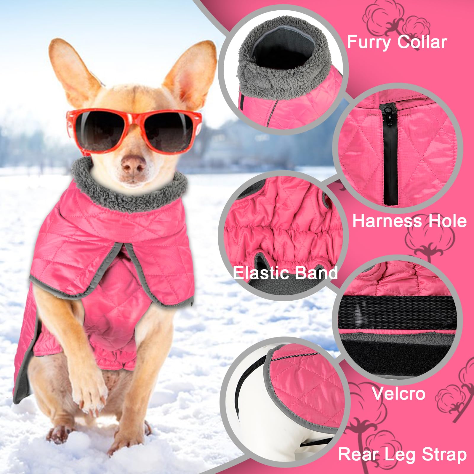 Fragralley coat displays elastic abdomen band for flexible, comfortable fit.