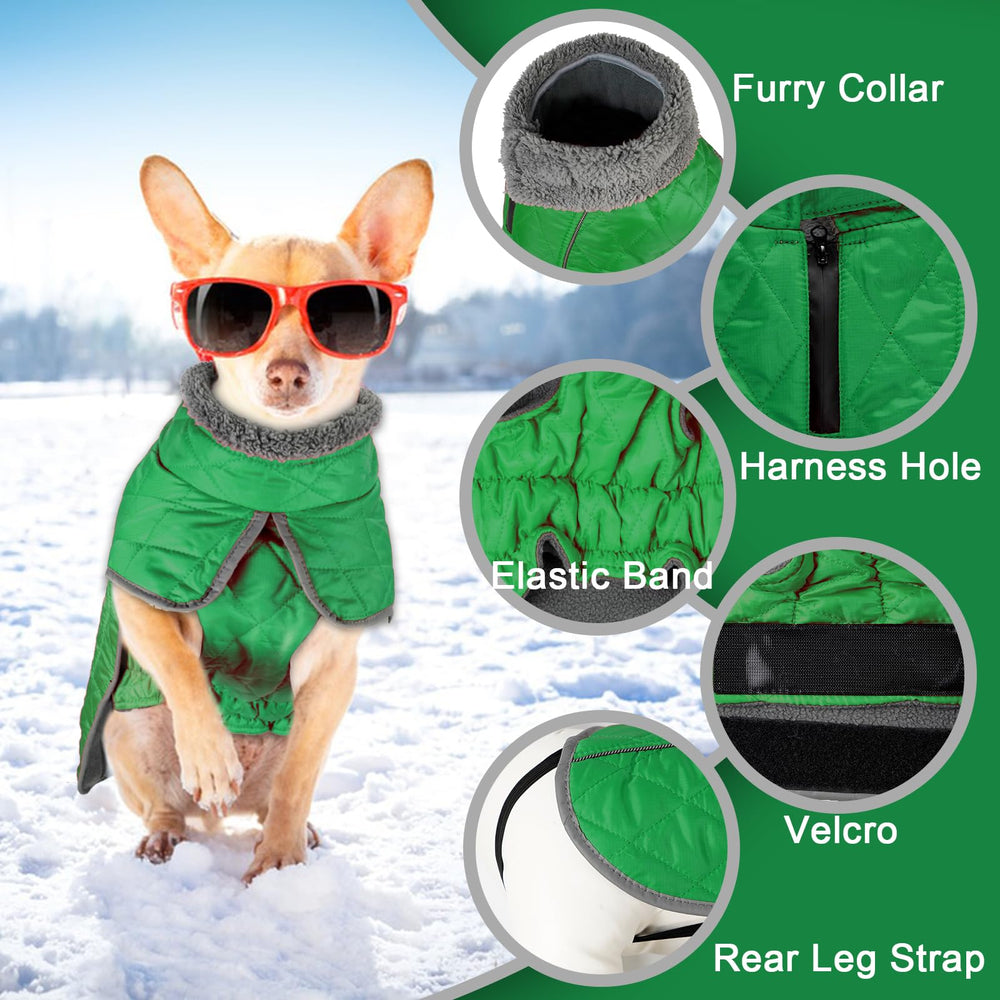 Fragralley dog winter coat hook-and-loop straps speed dressing