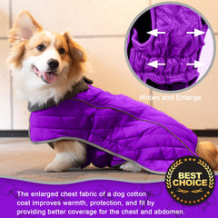 Fragralley dog winter coat features plush collar for a posh look and cozy warmth