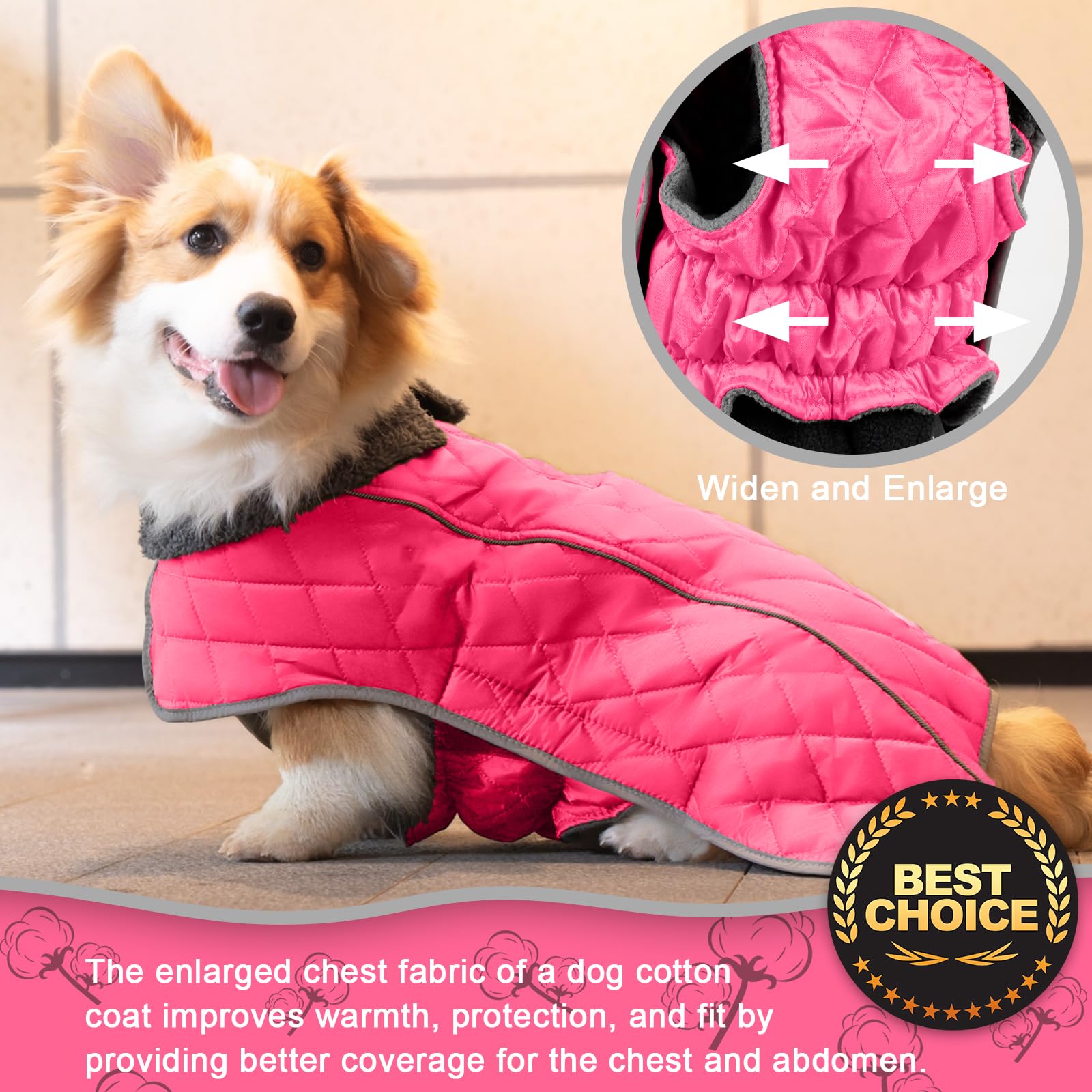 Fragralley coat shows reflective trim for enhanced nighttime visibility.
