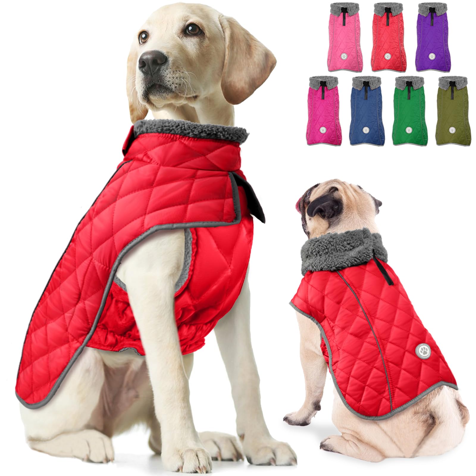 Fragralley dog winter coat water-repellent outer layer keeps pups dry in light rain.