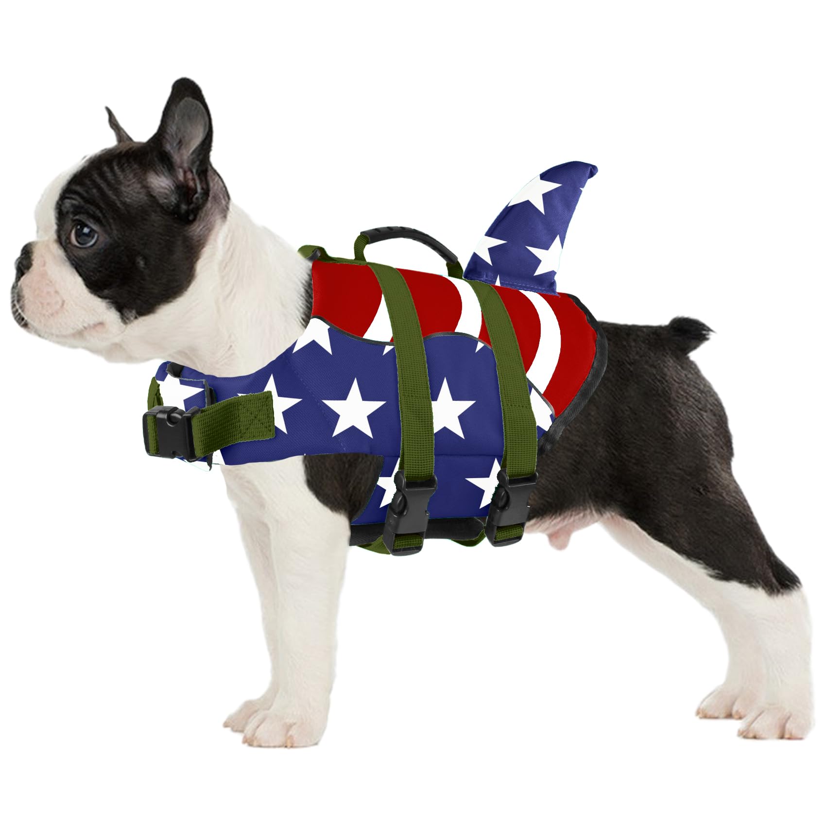 Fragralley multi-purpose swim vest supports swimming, boating, kayaking activities for active dogs.
