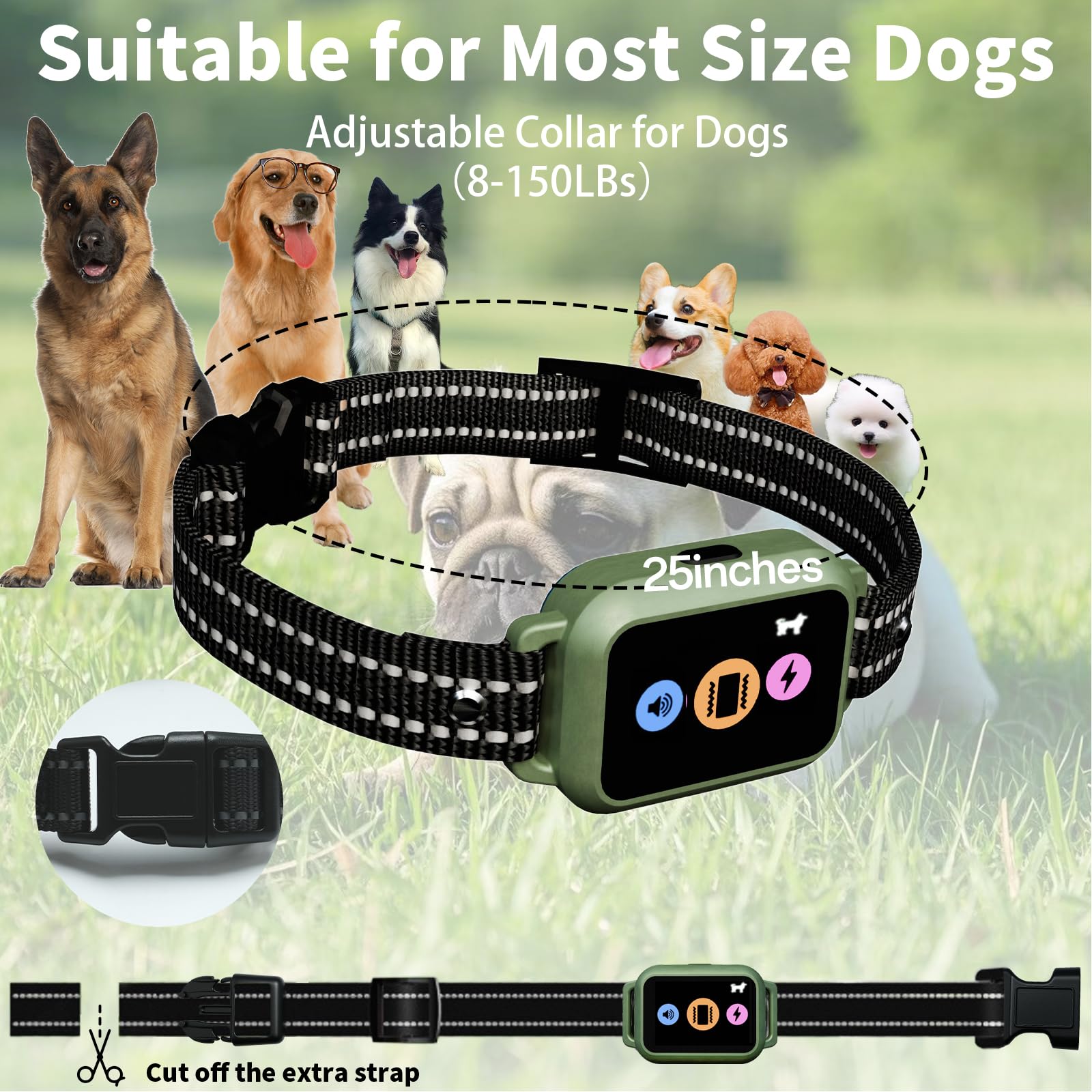 Frayo dog training collar remote charging-battery image highlights quick recharge and long standby.