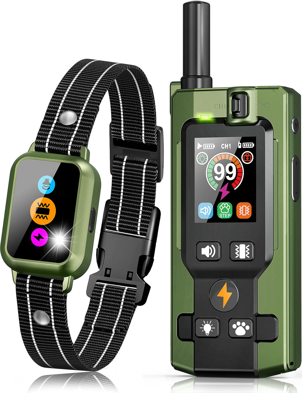 Frayo dog training collar remote front view shows ergonomic fit for comfortable daily training.