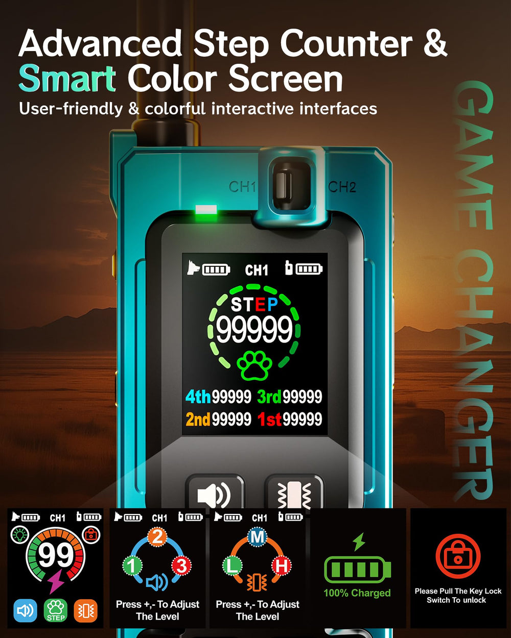 Frayo remote dual-channel training controller for managing two dogs efficiently