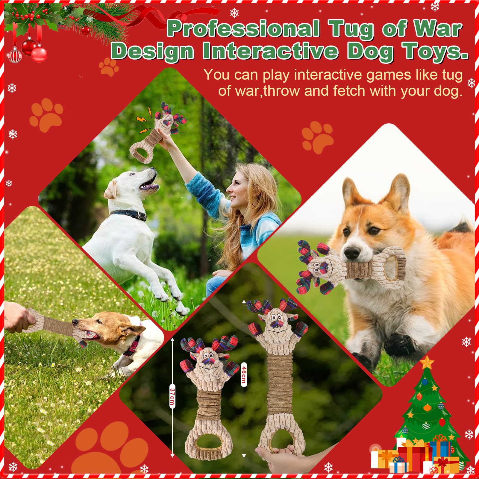 Frbyvad Christmas dog toy suitable for indoor and outdoor fun across sizes