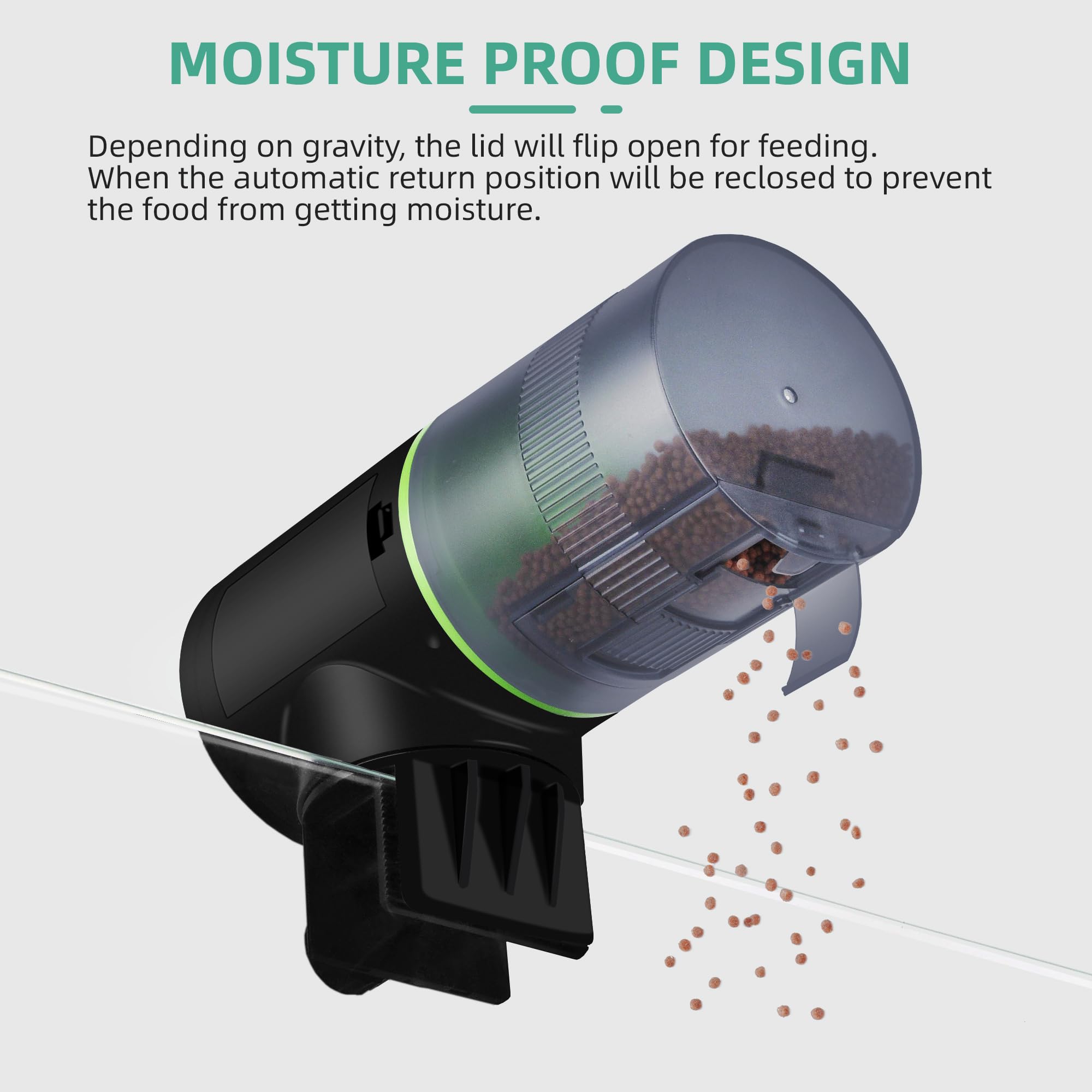 FREESEA moisture-proof cover keeps food dry until feeding time.