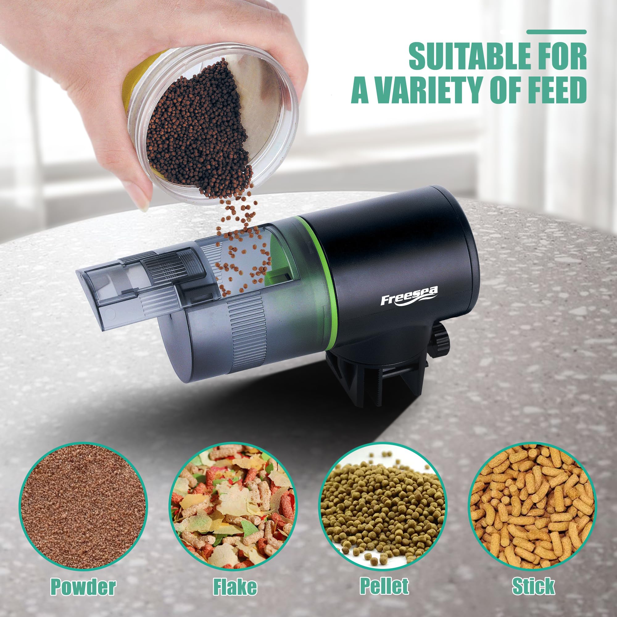 FREESEA moisture-proof cover keeps food dry and fresh between feedings
