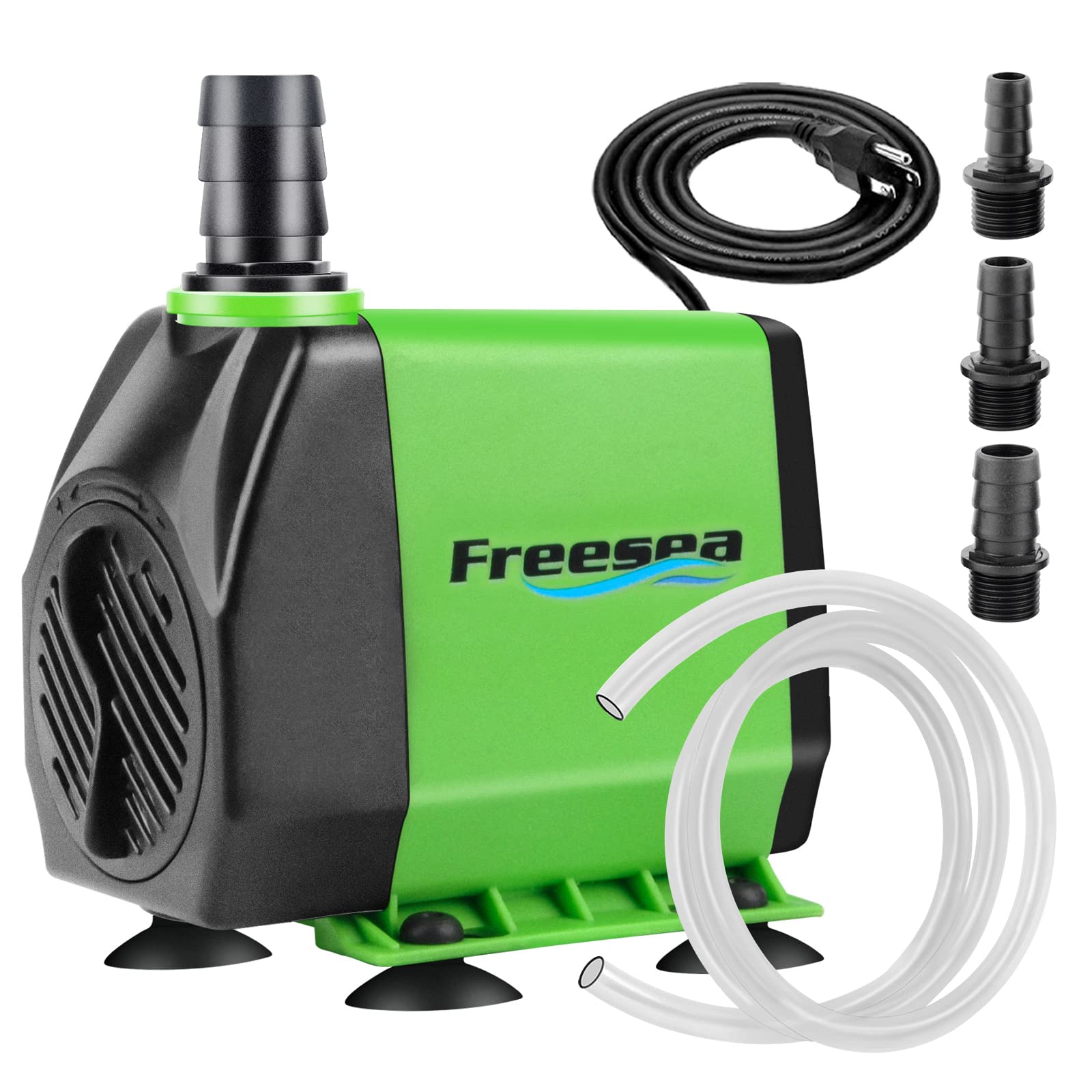 FREESEA fountain pump motor close-up showing 800GPH performance for reliable circulation