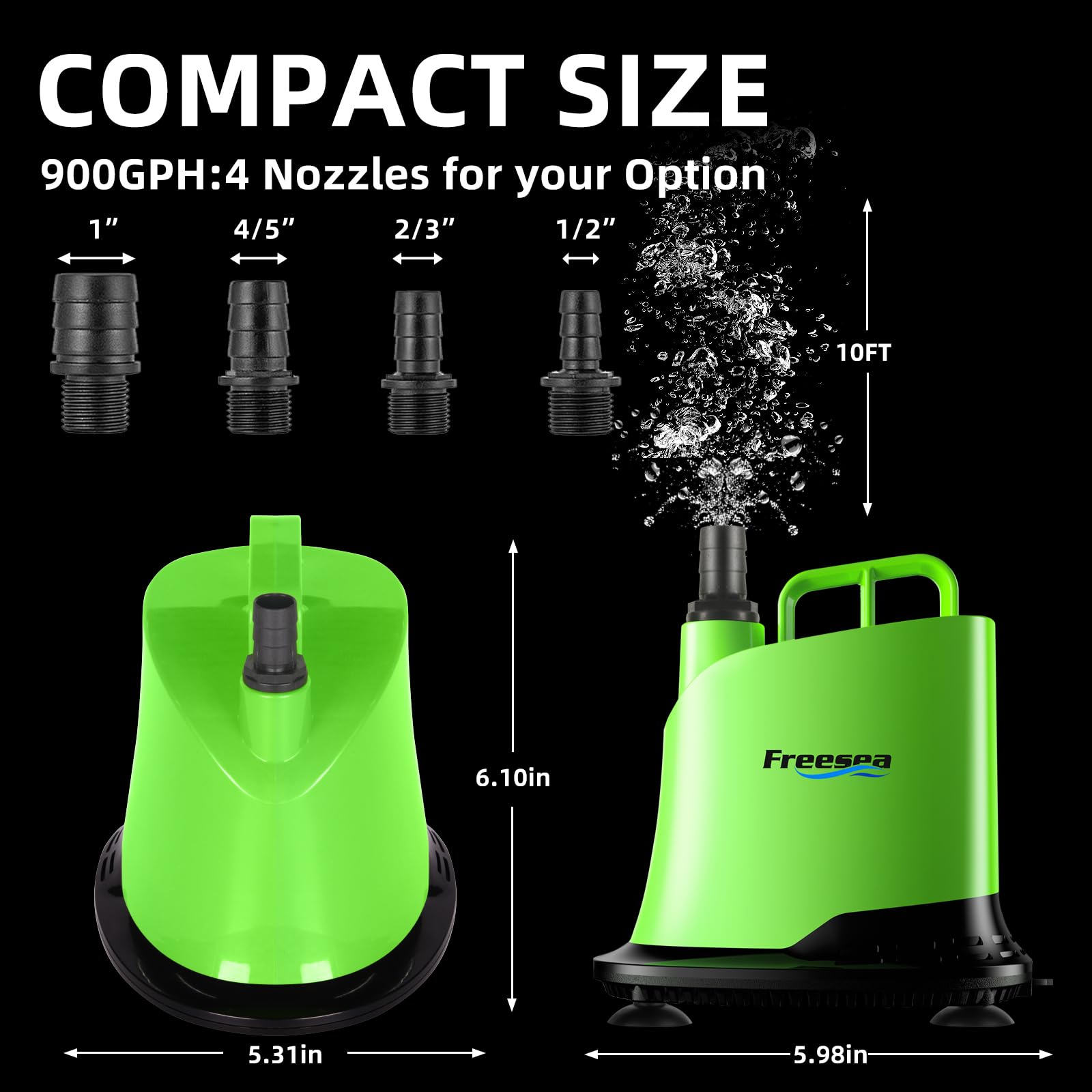 FREESEA submersible pump bottom inlet drawing water from shallow depth for circulation