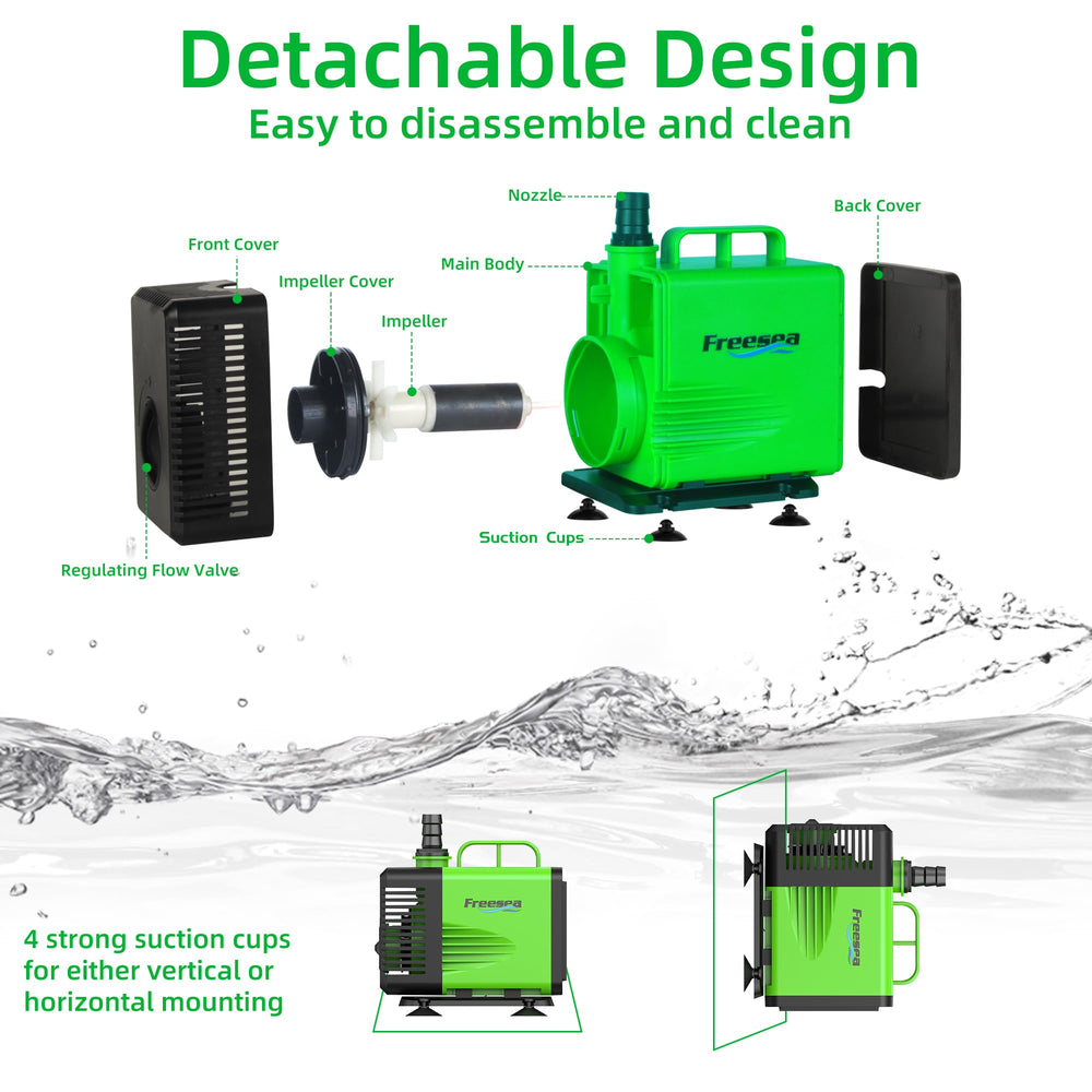 FREESEA waterfall pump during installation for a versatile setup