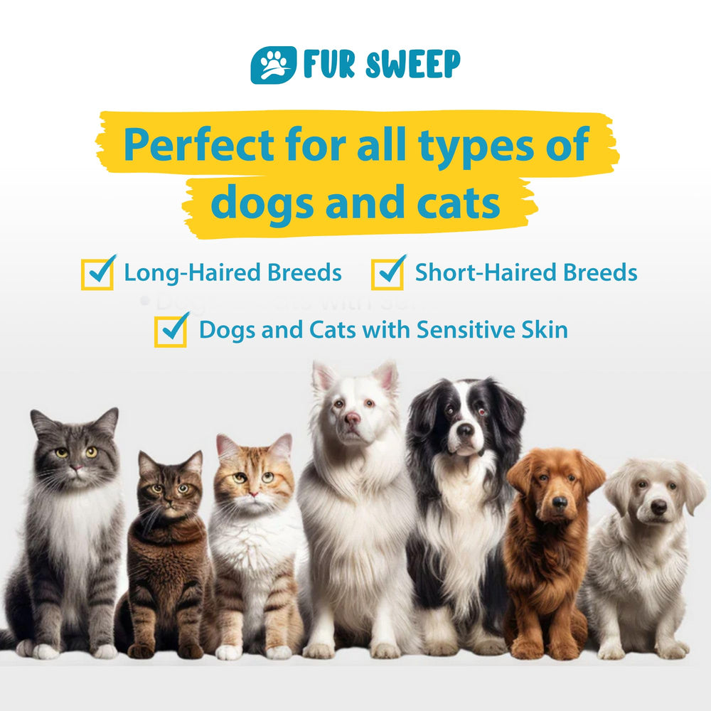 FREEZE2TRIM Fur Sweep hypoallergenic TPE gentle on sensitive skin.