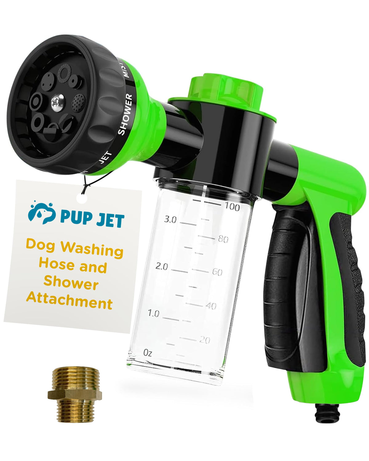 FREEZE2TRIM Pup Jet shows 8 spray modes for versatile cleaning.