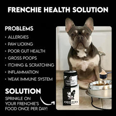 Frenchies vs Everybody omega-3 turmeric dog supplement enhances coat and joints.