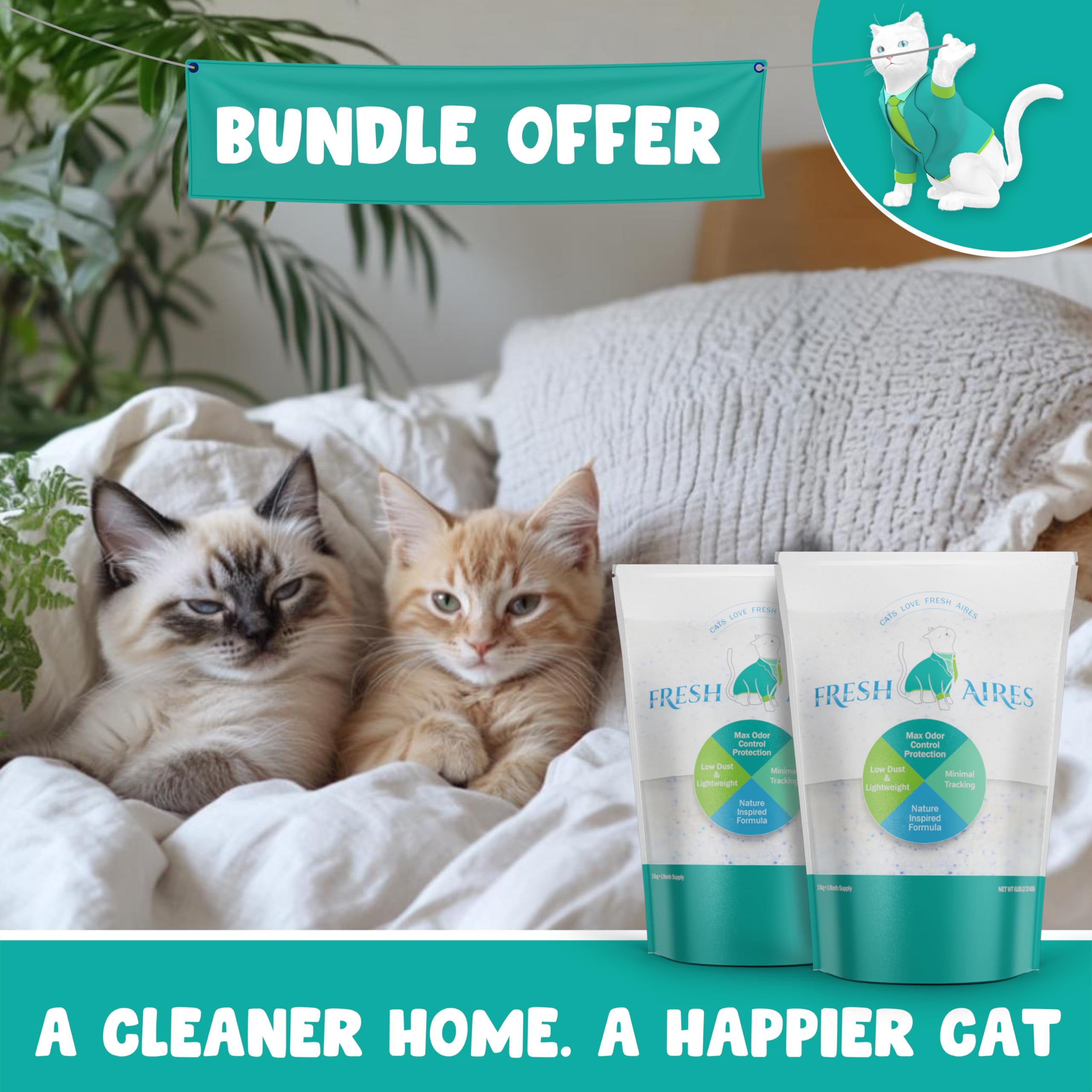 Fresh Aires Silica Crystal Cat Litter kitten-friendly crystals shown for young cats