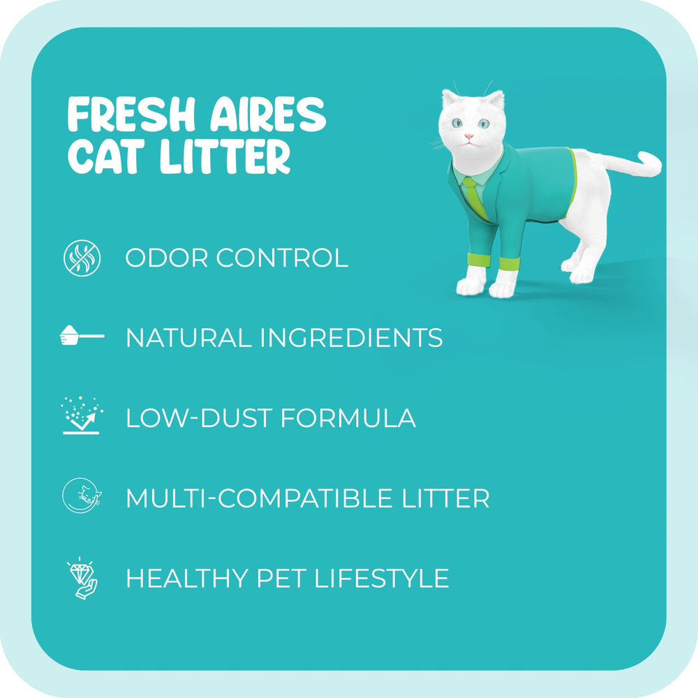 Fresh Aires Silica Crystal Cat Litter non-clumping design illustrated for paw comfort