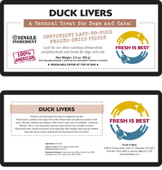 Fresh Is Best duck livers freeze-dried serving bowl—great as a daily reward and quick snack.