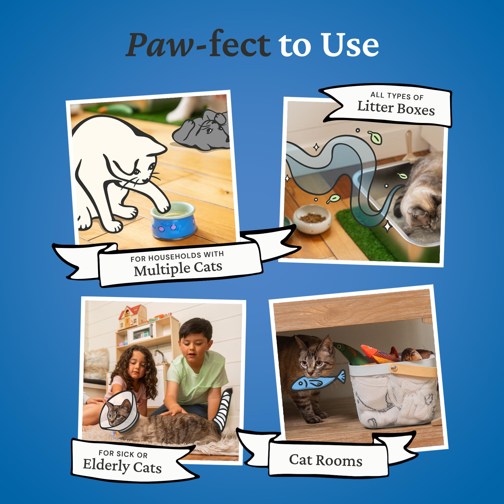 Fresh Wave placed near litter box reduces odors in real life