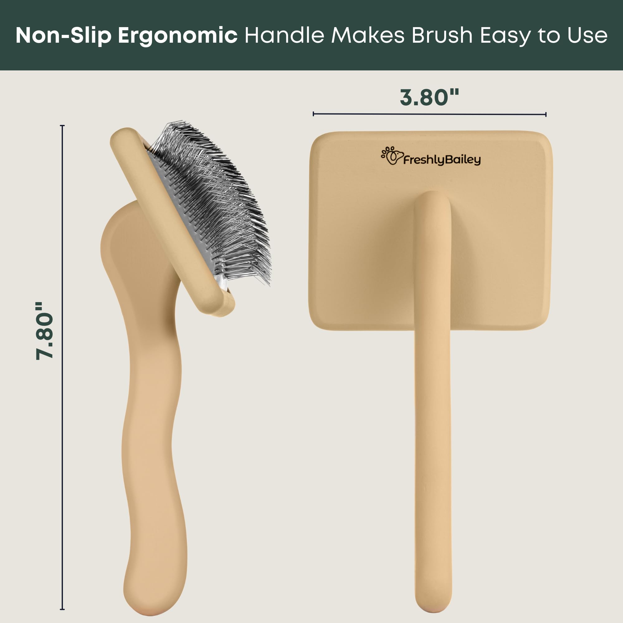 Line-brush technique using Freshly Bailey Doodle Slicker Brush for even results