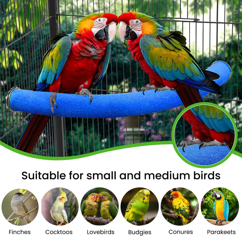 FrgKbTm parrot perch in cage illustrates space-saving U-shape design
