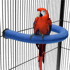 FrgKbTm U Shape Parrot Perch blue on cage for claws grinding and balance.
