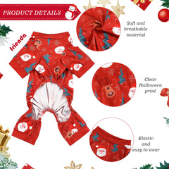 Frienda Christmas dog pajamas snowman pattern for cozy winter wear