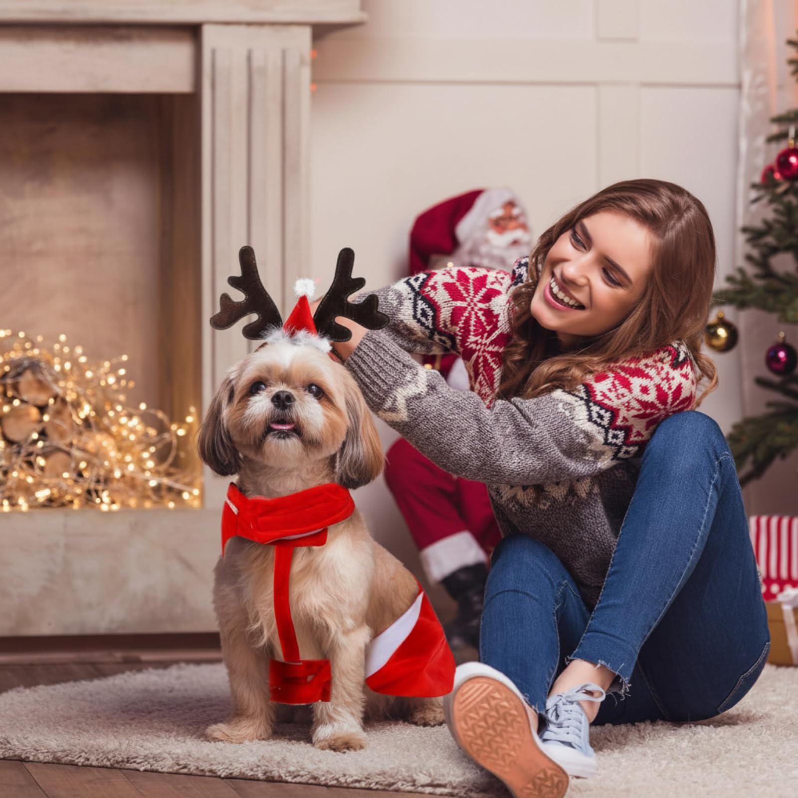 Frienda dog costume adjustable-neck-and-chest-fasteners enable easy on/off.