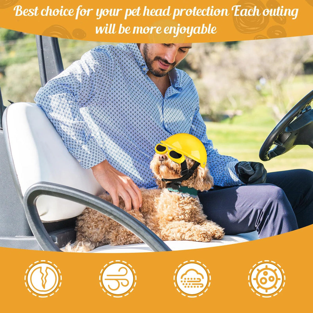 Frienda dog helmet goggles packaging display for small breed travel kit