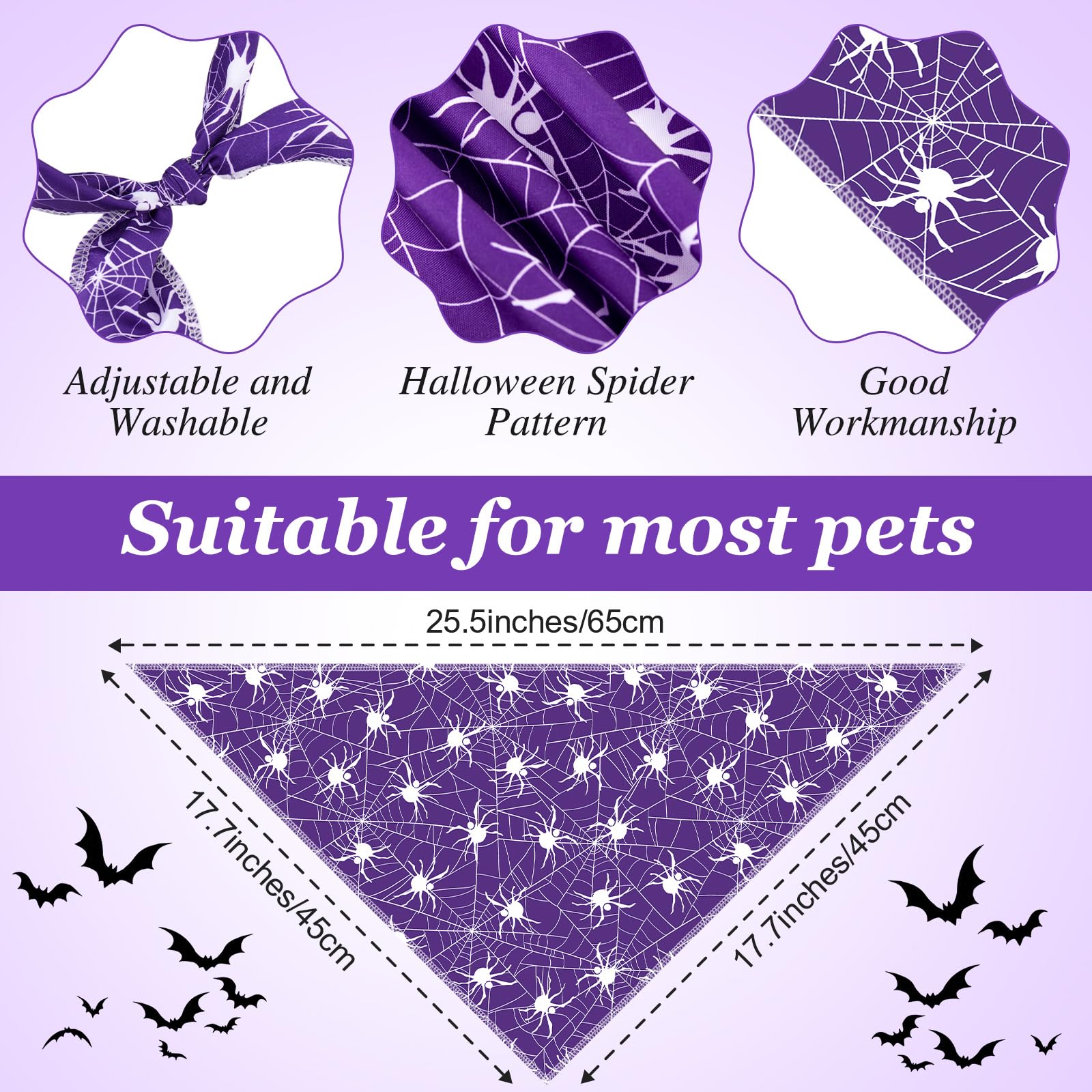 Frienda purple spider-web bandana adds color to pet portraits