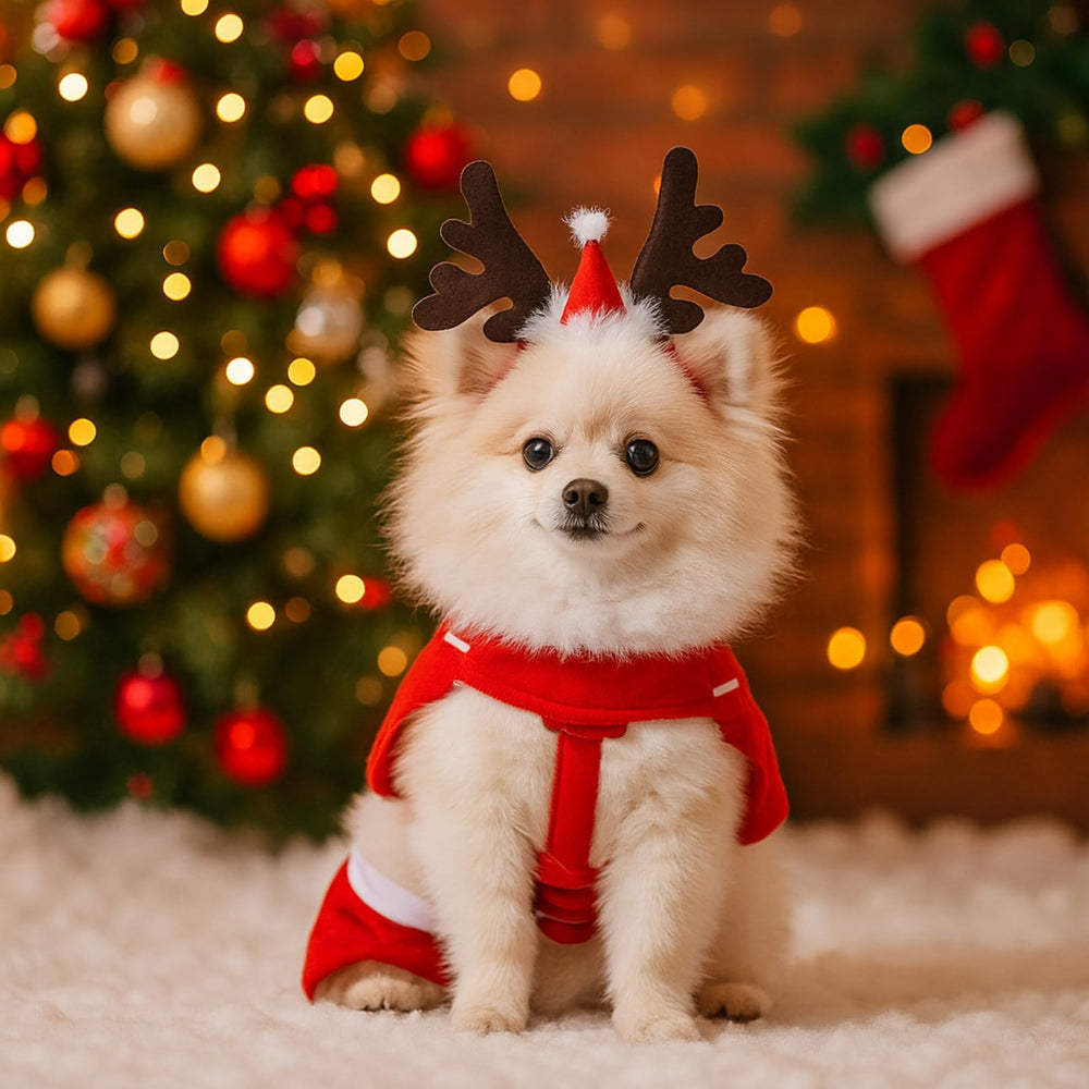 Frienda washable-soft-fabric dog-costume demonstrates easy cleaning after holidays.