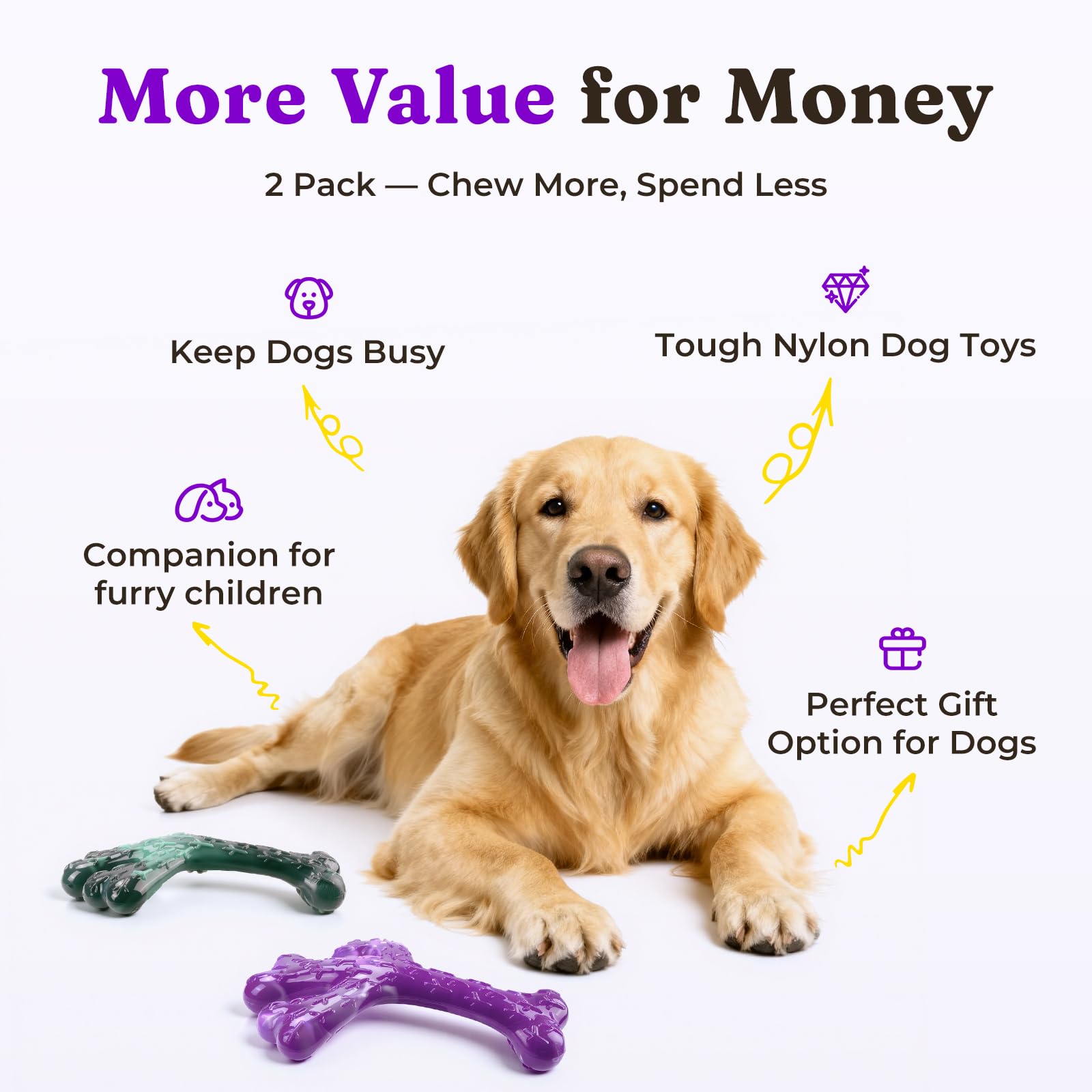 Frienhund 20-60lbs large-breed dog toy ideal for strong chewers