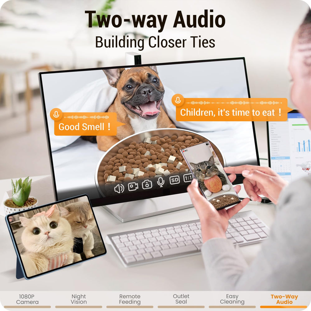 Frienhund 360-degree transparent tank makes it easy to see current food level.