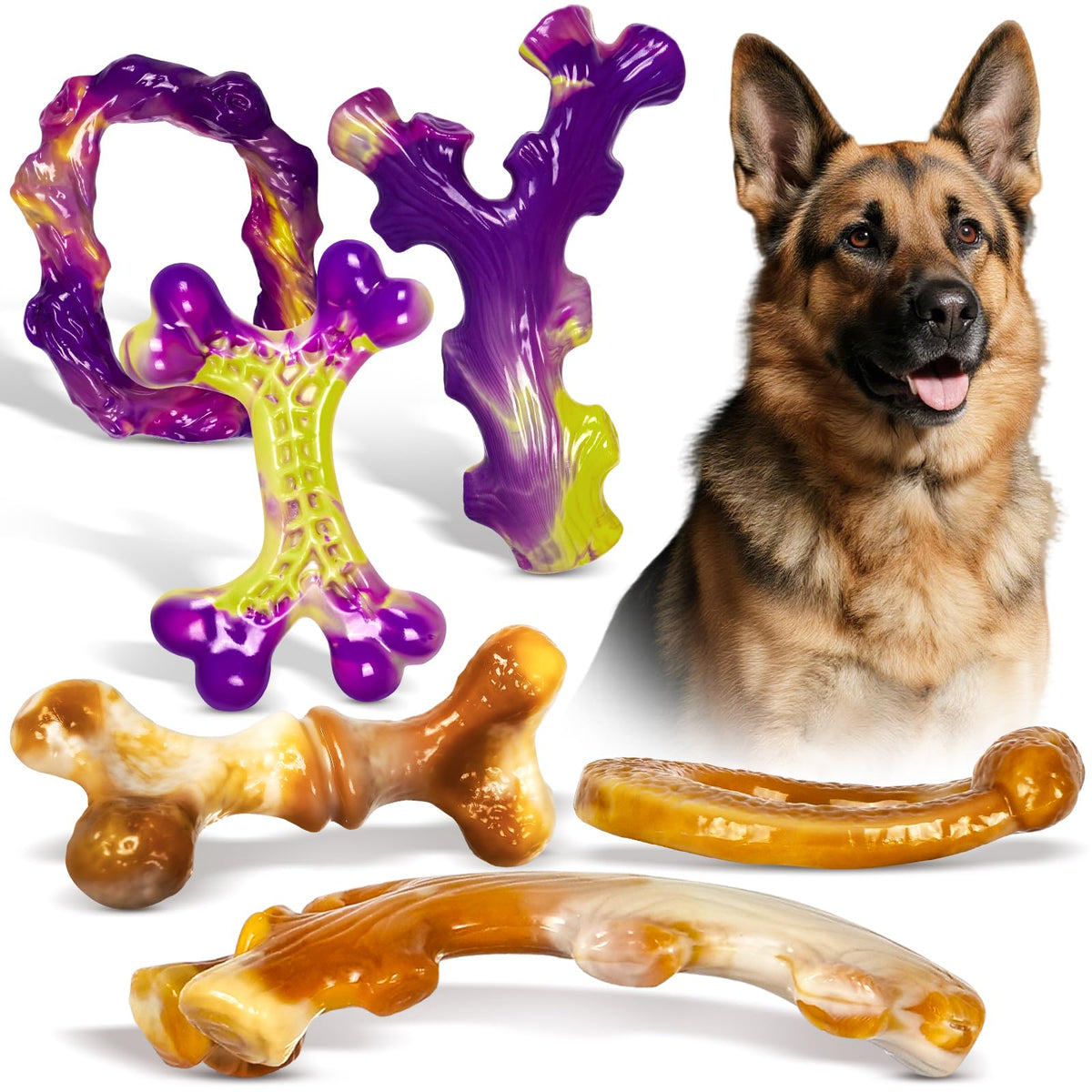 Frienhund 6-pack indestructible dog toys bundle offers durable chew sessions for strong chewers