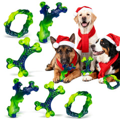 Frienhund 9-pack large dog toy set demonstrates durable chewing for power chewers.