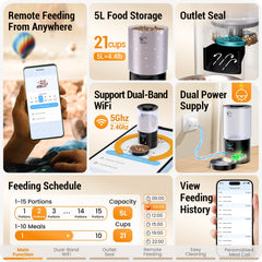 Frienhund automatic cat feeder dual-band wifi setup ensures a stable connection.