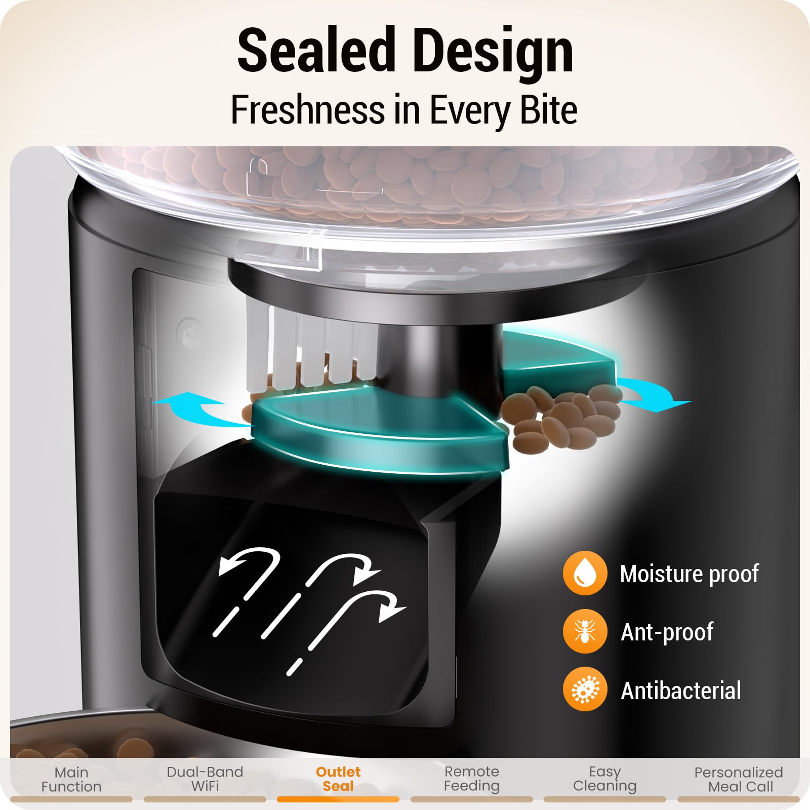 Frienhund automatic cat feeder 10-second voice recording activates at mealtime.