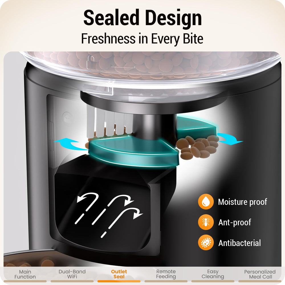 Frienhund automatic cat feeder 10-second voice recording activates at mealtime.