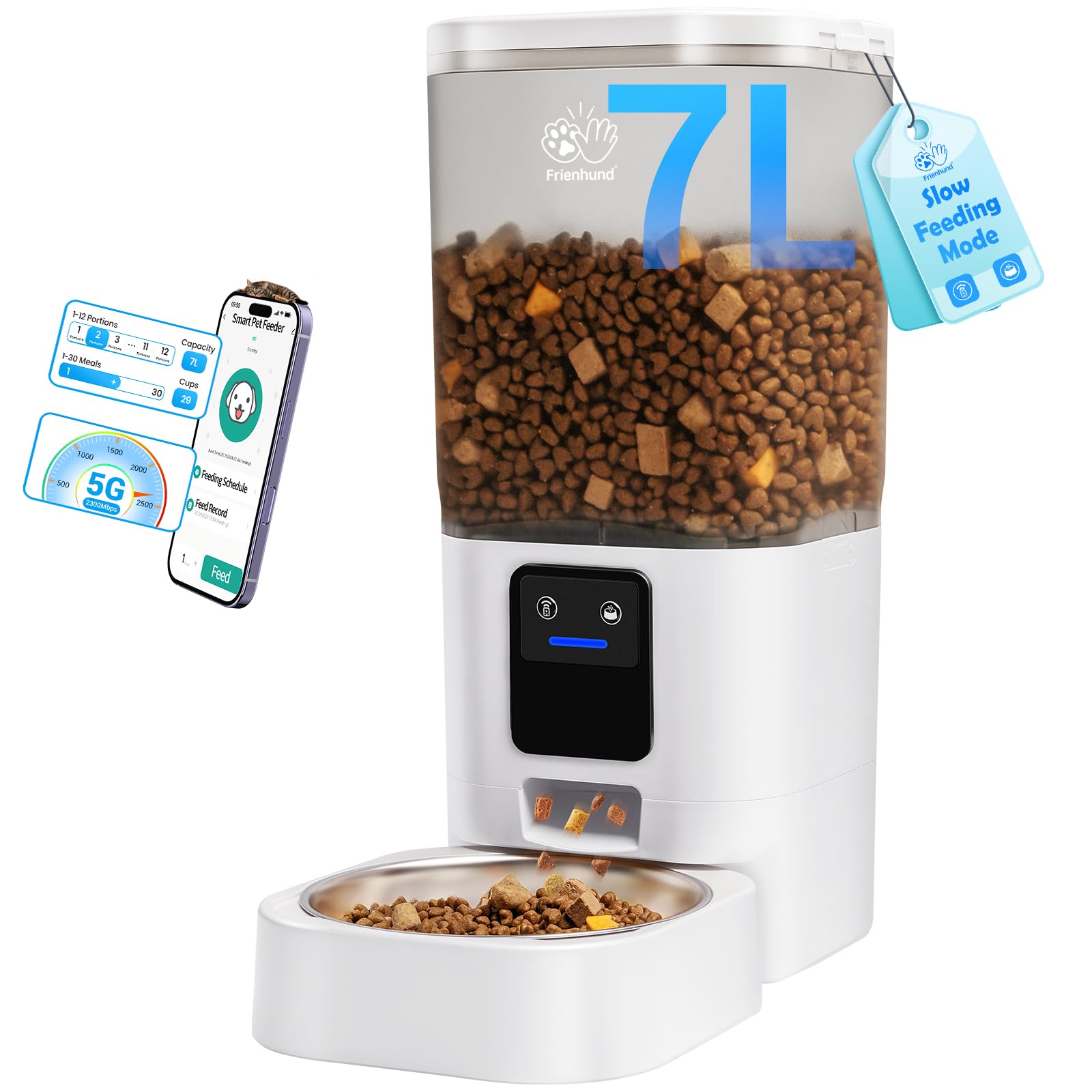 Frienhund automatic feeder WiFi setup enables remote feeding control from anywhere.